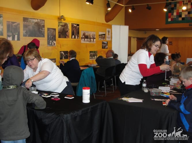 Volunteers at the Craft Table during Noon Year's Eve