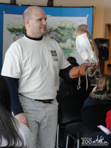 Jim Nemet with Barn Owl at Noon Year's Eve