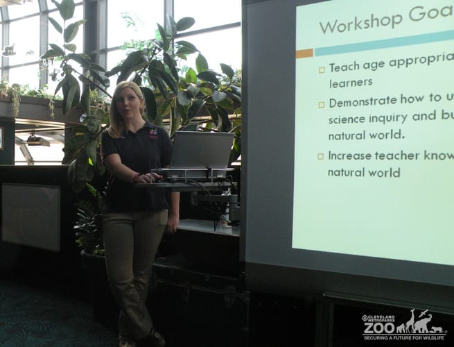 Stacey Uses a Smart Board during Nurture the Wonder